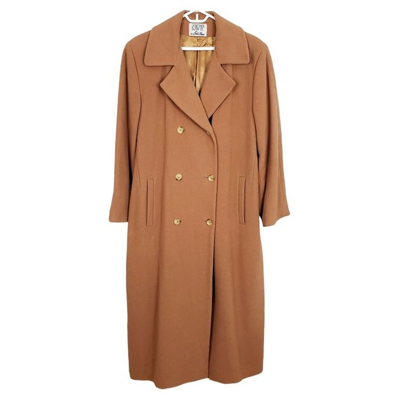 BILL BLASS Vintage Brown Wool & Cashmere Coat - Picture 2 of 13
